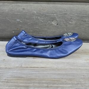 Rialto NEW!! Sydney Navy Blue, Vegan Leather, Scrunch, Comfort Ballet Flats 9.5M